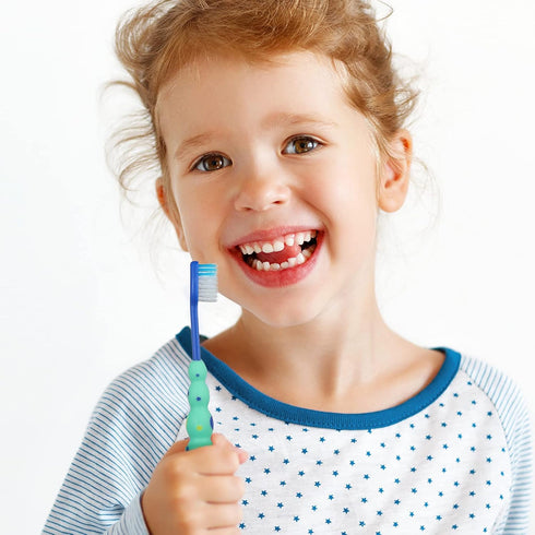 12 Pieces Toddler Toothbrush Bulk Kids Toothbrush Pack Manual Baby Toothbrushes with Covers Suction Cup Toothbrush Lovely Soft Bristle Animal Toot...
