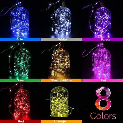 VOOKRY 8 Pack 30 LED Fairy Lights Battery Operated-10 ft Mini Copper Wire String Lights Firefly Starry Moon Lights for DIY Crafts Wedding Party Ta...