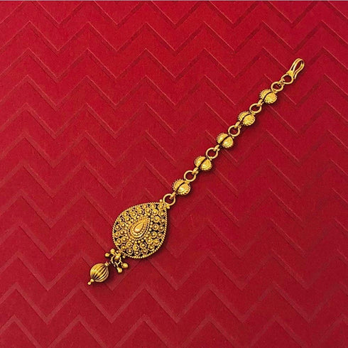 Indian Forehead Traditional Gold Plated Handmade Maang Tika Party Dance Hair Headpiece For Women Girls - Duel On Jewel...