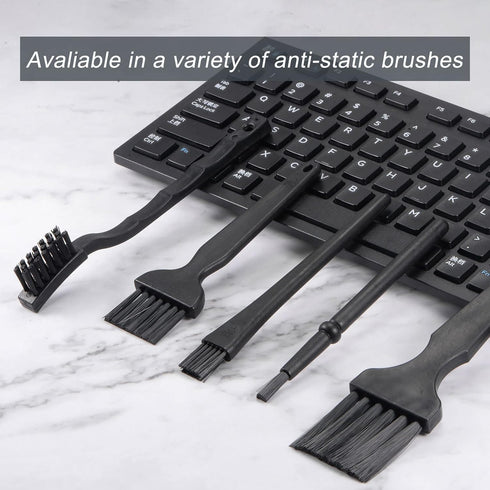 uxcell 2 Pcs Antistatic ESD Brush Portable Plastic Handle Nylon Lab Cleaning Brushes for Electronics Keyboard PCB BGA Repair Soldering, 18x5mm Bri...