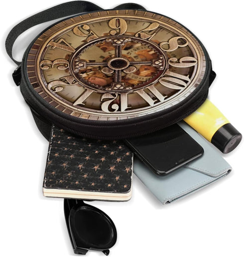 Women Novelty Round Clock Shape Zippered Clock Purses for Women Tote Handbag Shoulder Bag, Gift for Mom Girlfriend...