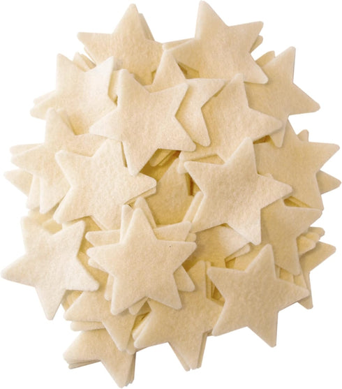 Playfully Ever After 4 Inch 15pc Stiff Felt Stars (Cream)...