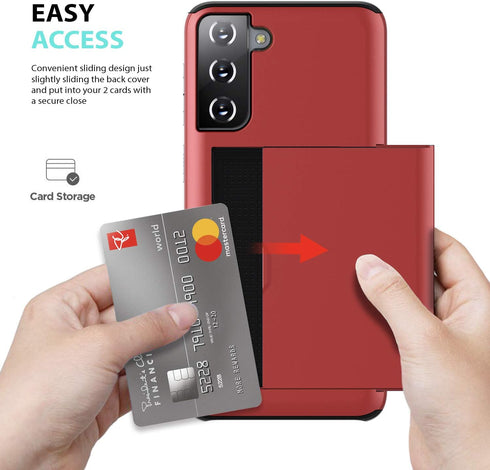 ZUSLAB Wallet Case Compatible with Samsung Galaxy S21 5G Phone Case with Card Holder Shockproof Anti Scratch Bumper Cover with Screen Protector[x2...