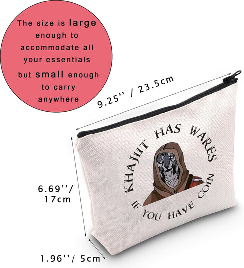 Role-Playing Video Games Merch Game Inspire Themed Gift Werecat Cosmetic Zipper Pouch Khajiit Has Wares If you Have Coin (Game)...