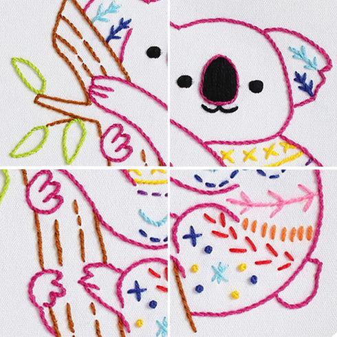 Louise Maelys Embroidery Kit for Beginners Adults, koala pattern Practice kit,Starters cross stitch kit including embroidery hoop, cloth,needles, ...