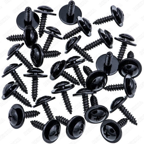 Rexka 30pcs Fender Liner Splash Shield Wheelhouse Liner Screw Phillips Truss Head Sems Compatible with Honda Acura BMW 90114-SE0-000 Accord ILX RD...
