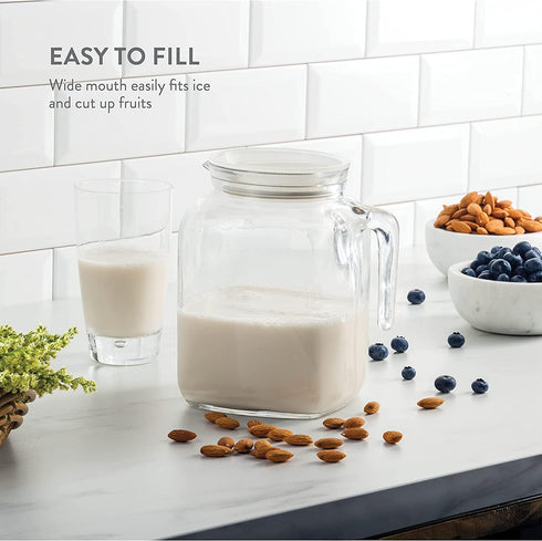 Bormioli Rocco Frigoverre Jug with Hermetic Lid, 68 oz, 2 Liter, DD- By Size...