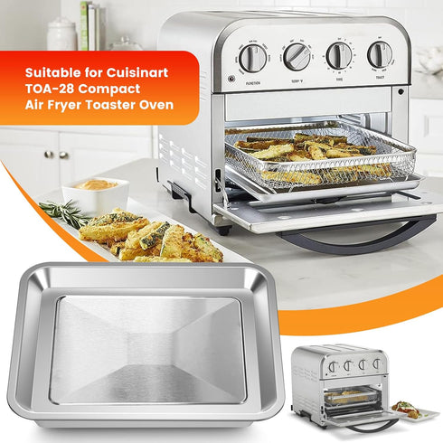 GWY Toaster Oven Tray Replacement for Cuisinart TOA-29 TOA-28 AFR-25 Toaster Air Fryer Convection Oven, Stainless Steel Pan Air Fryer Tray Replace...