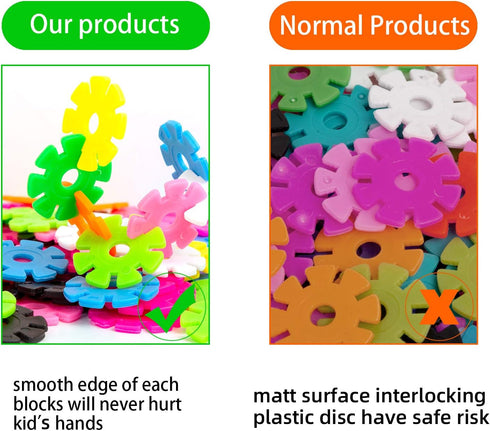Snowflakes Building Blocks Set,Interlocking Plastic Construction Disc,Educational STEM Building Toys for Kids...