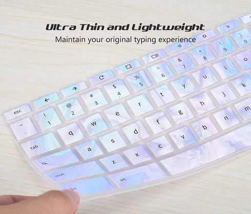 2Pack HP Chromebook Keyboard Cover 14 Inch Compatible with HP Chromebook x360 11.6" 14" Touchscreen 2-in-1 Laptop 14-DA 14B-CA Series Skin(Marble+...