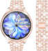 Bands Compatible with Samsung Galaxy Watch Active 2 40mm / Active 2 44mm, Shiny Diamond Stainless Steel Metal Strap with Rhinestone Protective Cas...