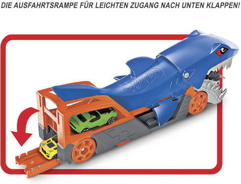 Hot Wheels Toy Car Playset, Shark Chomp Transporter & 1:64 Scale Car, Connects to Track & Stores 5 Scale Vehicles...