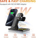3 in 1 Foldable Charging Station for Apple Products,Fast Wireless Charger Travel Dock Adapter&Light for iPhone 15/14/13/12/11/X/XS/XR 8,iWatch Ult...