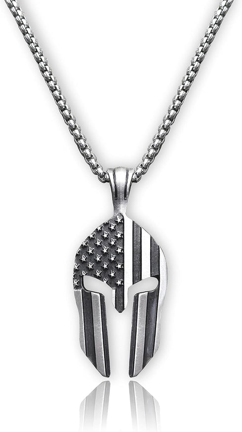 Workout Pendant Necklace, The Spartan Warrior Pendant, Self-Discipline, Hard Work, Dedication, Motivational Gift for Gym Lovers, Titanium Steel Ne...