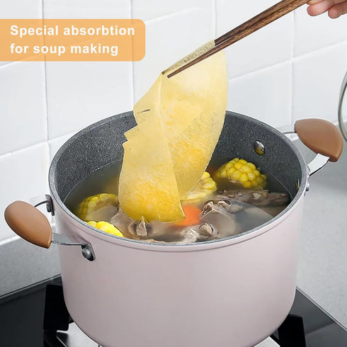36 Sheets Kitchen Oil Absorbing Paper for Food Scum Oil Absorbing Sheets for Cooking ,Food Blotting paper Used for Soup, Fried Food to Absorb and ...