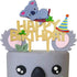 Gold Acrylic Koala Happy Birthday Cake Topper, Koala Theme Birthday Cake Decor, Koala Bear Birthday Party, Baby Koala Party, Zoo Jungle Animal Par...