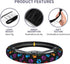 Paw Print Steering Wheel Cover Anti-Slip and Practical 14.5-15 Inch Universal Car Steering Wheel Cover with 2 Pieces Car Coasters Suitable for Men...