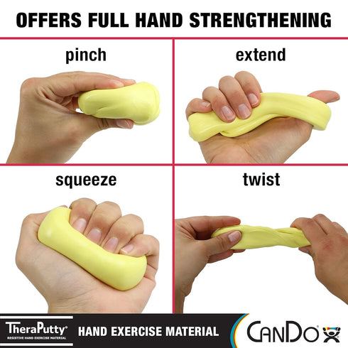 CanDo 10-2611 Theraputty Plus Hand Exercise Putty, Yellow, 3oz, X-Soft...