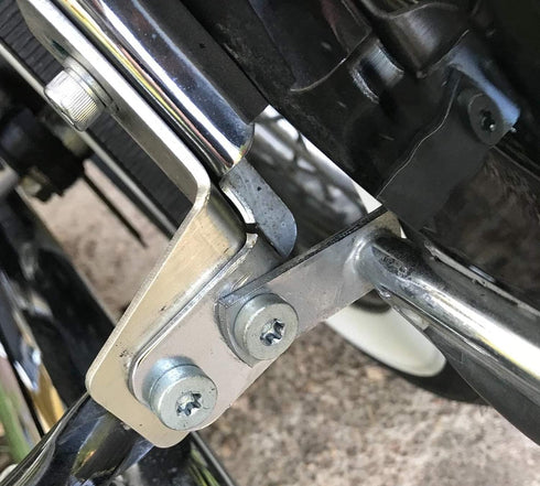 iJDMTOY 2pc Heavy Duty Stainless Steel Saddlebag Rail Support Bracket Struts Repair Kit Compatible with 1985-2008 Harley Davidson Touring Motorcyc...
