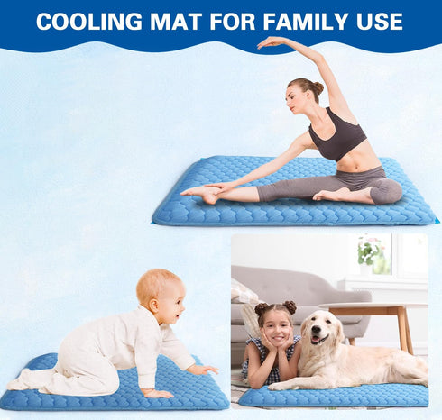 Dog Cooling Mat, Portable Pets Cooling Mat, Thickened Pets Cooling Pad, Durable & Machine Washble, Indoor Outdoor Uses in Crate, Kennel, Bed, Sofa...