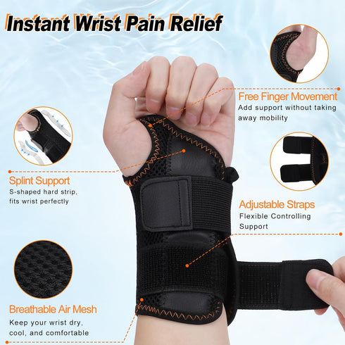 Ztl Carpal Tunnel Wrist Brace for Men Women Pain Relief, Upgraded Breathable Wrist Splint Night Support with Adjustable Straps, Hand Brace for Ten...