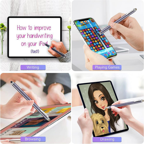 Universal Stylus Pens, Honiha High Precise Disc Stylus Pens for Touch Screens 4 in 1 Touch Screen Pen Capacitive Stylus Compatible with iPad, iPho...