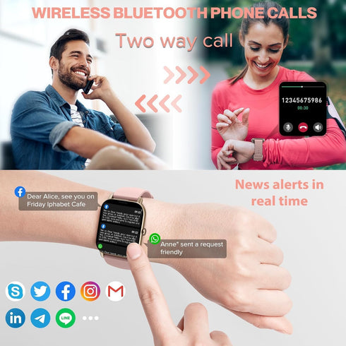 Smart Watch, Fitness Tracker with Dail Calls Speaker, 1.85" TFT-Touch Screen IP68 Waterproof Smartwatch, 112 Sport Modes Activity Tracker with Hea...