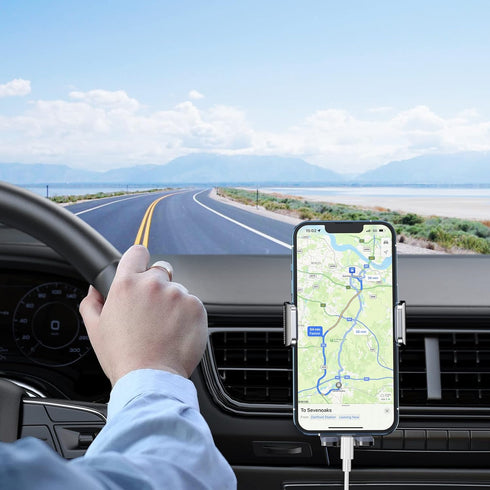 Car Phone Holder Mount, Super Stable Air Vent Cell Phone Car Mount with 2024 Newest Metal Hook Clip, 360° Rotation,One Button Release for iPhone, ...
