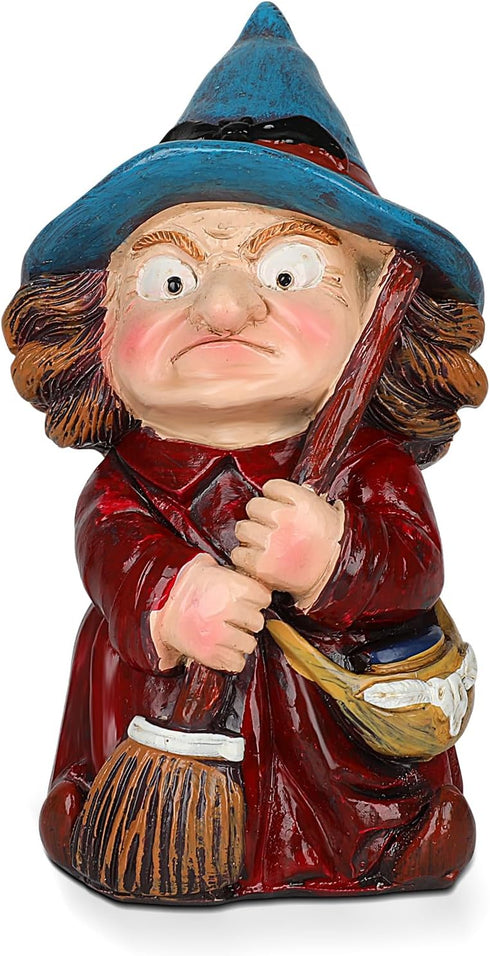 Witch Garden Gnome Statues, Funny Witch Dwarf Outdoor Statue Collectible Figurines for Yard Decor Landscape Porch Decoration Outside Novelty Gift...