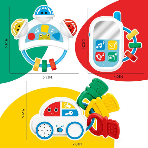 Baby Montessori Sensory Learning Toys with Sounds - Infant Toddlers Travel Activities Musical Teething Toys for Babies 0 3 6 9 12 18 Months - Newb...