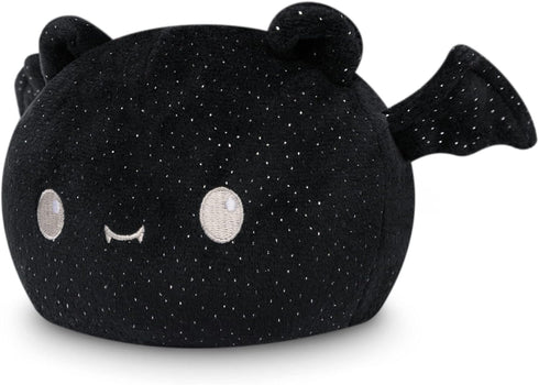 TeeTurtle - The Original Reversible Bat Plushie - Black + White Sparkle - Cute Sensory Fidget Stuffed Animals That Show Your Mood - Perfect for Ha...