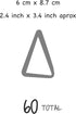 The Boho Design Vieli Arte Grey Transparent Triangles Hand Drawn. Wall Vinyl Sticker Decal Decor Nursery 60 pcs. Adhesive Tribal Triangle for Kids...