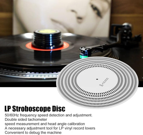 Turntable Strobe Disc, LP Stroboscope Disc Mat Rotational Speed Detection LP Turntables Calibration Disc for Record Player...