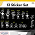 TOTOMO 13 Stick Figure My Family Car Stickers (Style#1) with Pet Dog Cat Family Car Decal Sticker for Windows Bumper...