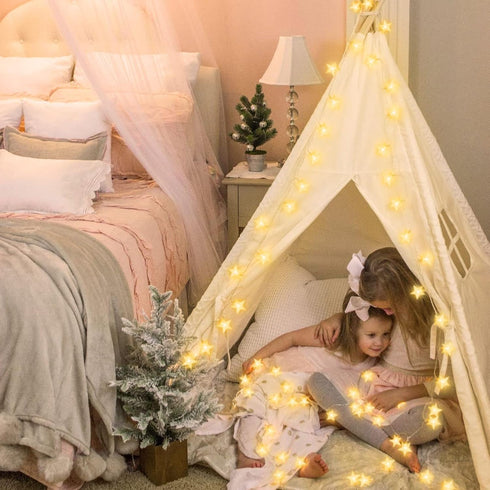 echosari Star String Lights Battery Operated, Auto Timer LED Star Fairy String Lights 158IN with 8 Modes for Kid Room Bedroom Party Garden Wedding...
