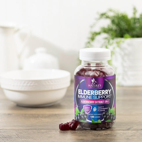 Sambucus Elderberry Gummies for Adults, Teens & Kids - Super Concentrated 35:1 Extract, Equivalent to 4200mg of Elderberries - Daily Immune Suppor...
