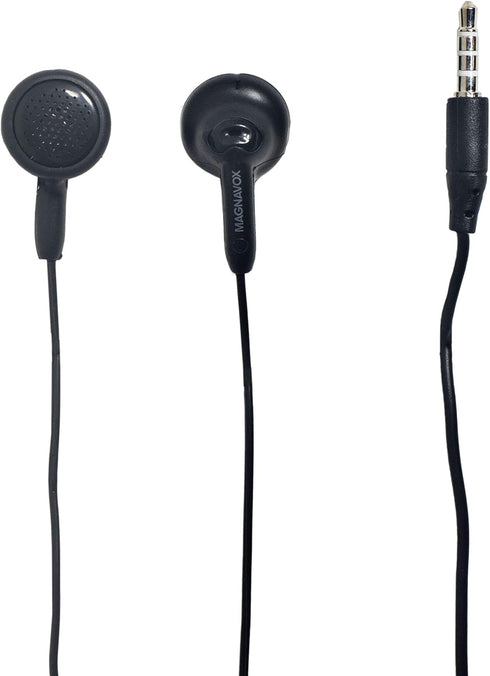 Magnavox MHP4820M-BK Gummy Earbuds with Microphone in Black | Available in Pink, Purple, White, Black, & Blue | Earbuds Gummy | Extra Value Comfor...