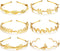 6 Pcs Gold Leaf Wedding Headbands Set Flower Faux Pearls Headband Golden Bridal Tiara Greek Queen Crown Headpiece Metal Laurel Leaf Hairband for W...