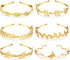 6 Pcs Gold Leaf Wedding Headbands Set Flower Faux Pearls Headband Golden Bridal Tiara Greek Queen Crown Headpiece Metal Laurel Leaf Hairband for W...