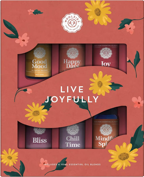 Live Joyfully Essential Oil Blends Collection | 100% Pure & Undiluted | Includes Good Mood, Happy Days, Joy, Bliss, Chill Time, & Mindful Spirit |...