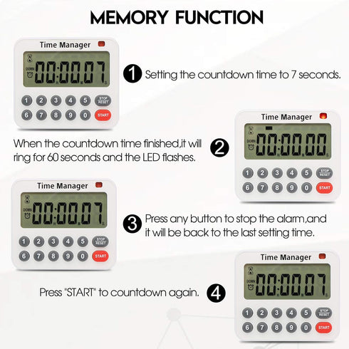 AIMILAR Digital Kitchen Timer - Magnetic Count Up Down Direct Entry Cooking Timer with Loud Alarm, Auto Shut-Off & Memory Function, 99 Hrs 99 Mins...