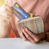 FuninCrea Credit Card Holder, PU Leather Purses for Women, Mini Womens Wallet Woven Texture Bifold Wallet with Zipper, Fashionable Small Purse wit...