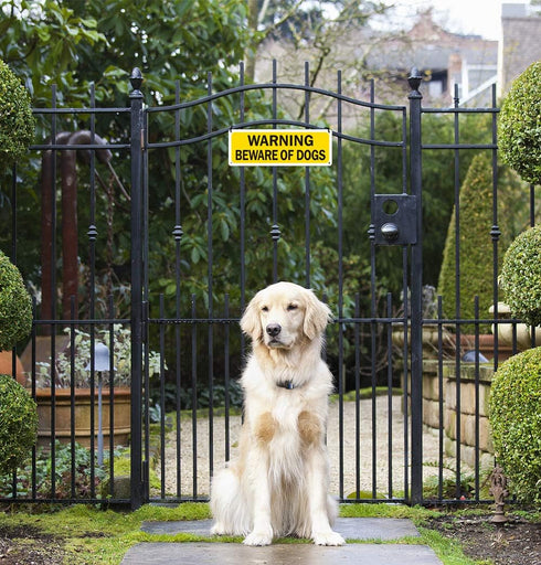 Beware-of-Dog-Sign-for-Fence 2 Pack 10 x 3.5 inches Beware of dog sign for Yard Door No Fade Aluminum Weatherproof Long Lasting Red Ink (10 x 3.5,...
