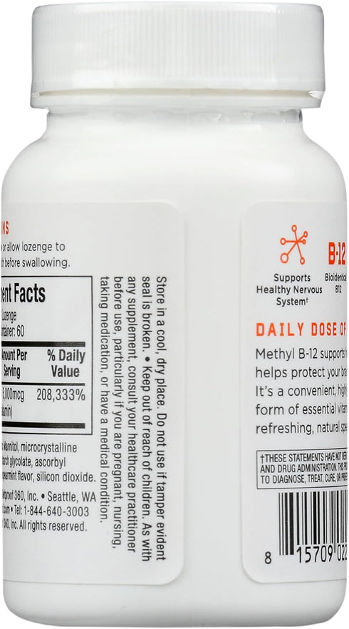 Bulletproof Cool Spearmint Methyl B-12 Lozenges, 60 Count, Supplement for Energy and Nerve Function...