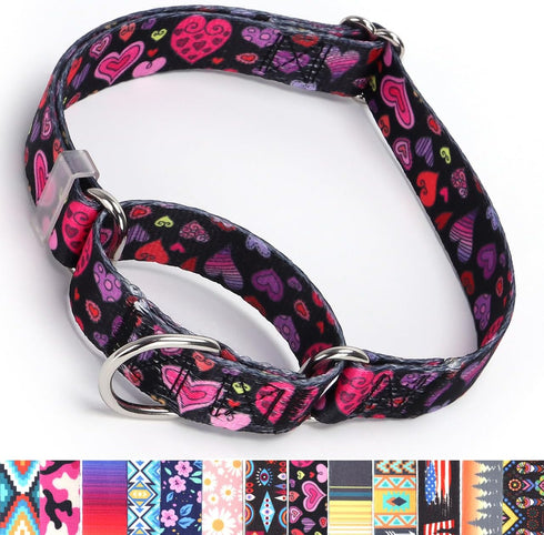 Martingale Collar for Large Dogs, No-Slip Escape Proof Choke No Pull Cinch Soft Nylon Dog Training Collars Adjustable for Small Medium Large Breed...