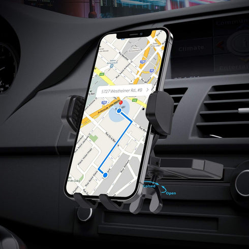 WixGear Universal Car Phone Mount CD Slot Car Mount Holder with New Gravity Self-Locking Design Mount, Compatible with All Smartphones (New Gravit...