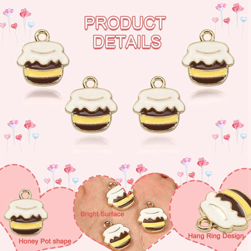 DanLingJewelry 100 pcs Honey Pot Charms Pendants for Jewelry Making or DIY Crafts...
