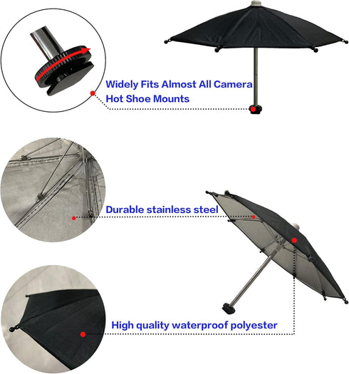 Camera Hot Shoe Umbrella?Camera Sunshade Sun Shade?Camera Rain Cover?Waterproof Camera Accessory, Protects Camera from Rain, Hot Sunshine,Snow,Bir...