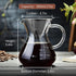 Unbreakable Pour Over Coffee Maker with Double Stainless Filter 17 fl oz, 4-5 Cups, Thickened Heat-Resistant Borosilicate Glass Dripper Coffee Pou...