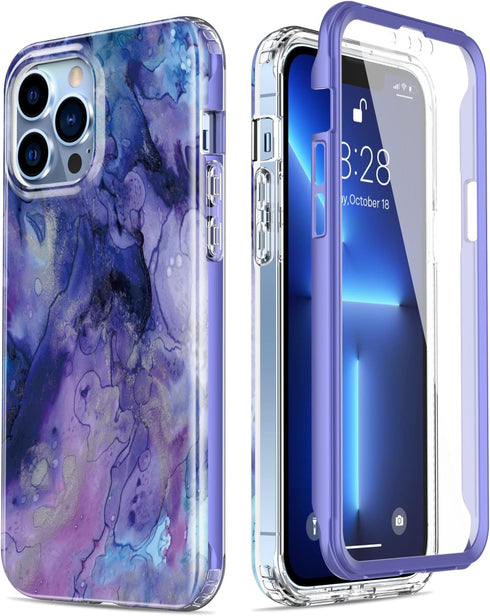 Esdot for iPhone 13 Pro Case with Built-in Screen Protector,Military Grade Rugged Cover with Fashionable Designs for Women Girls,Protective Phone ...